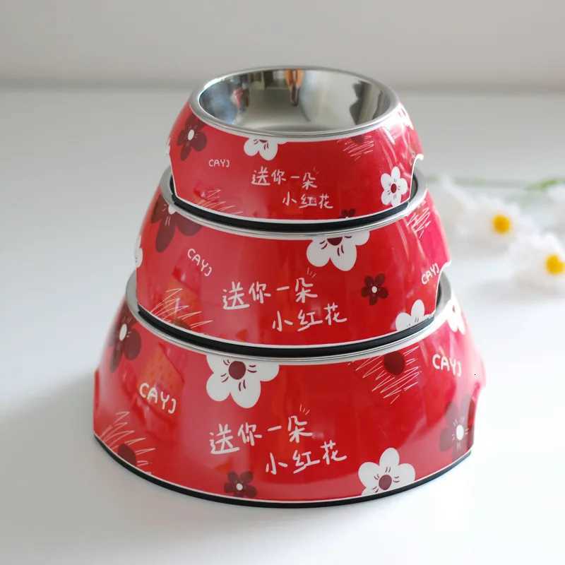 Stainless Steel Pet Bowl Cat Feeder Drinker Supplies Kitten Puppy Food Feeding Water Drinking Non Slip Bowls Pet Accessories Y250806