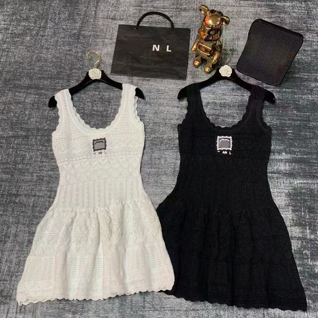 Womens Summer Dress Designers Letters Women Knits Vest Dresses Fashion Sleeveless Casual Shirts Dress Ladies Party Short Skirts Clothing CRD2508072