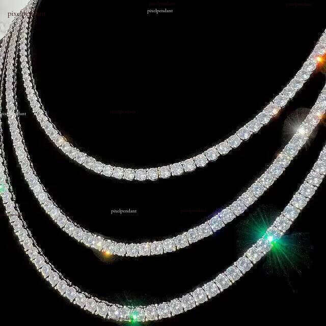 Non Tarnish Waterproof Jewelry PVD Gold Plated Stainless Steel VVS Moissanite Dia Classic Tennis Bracelet Chain Necklace