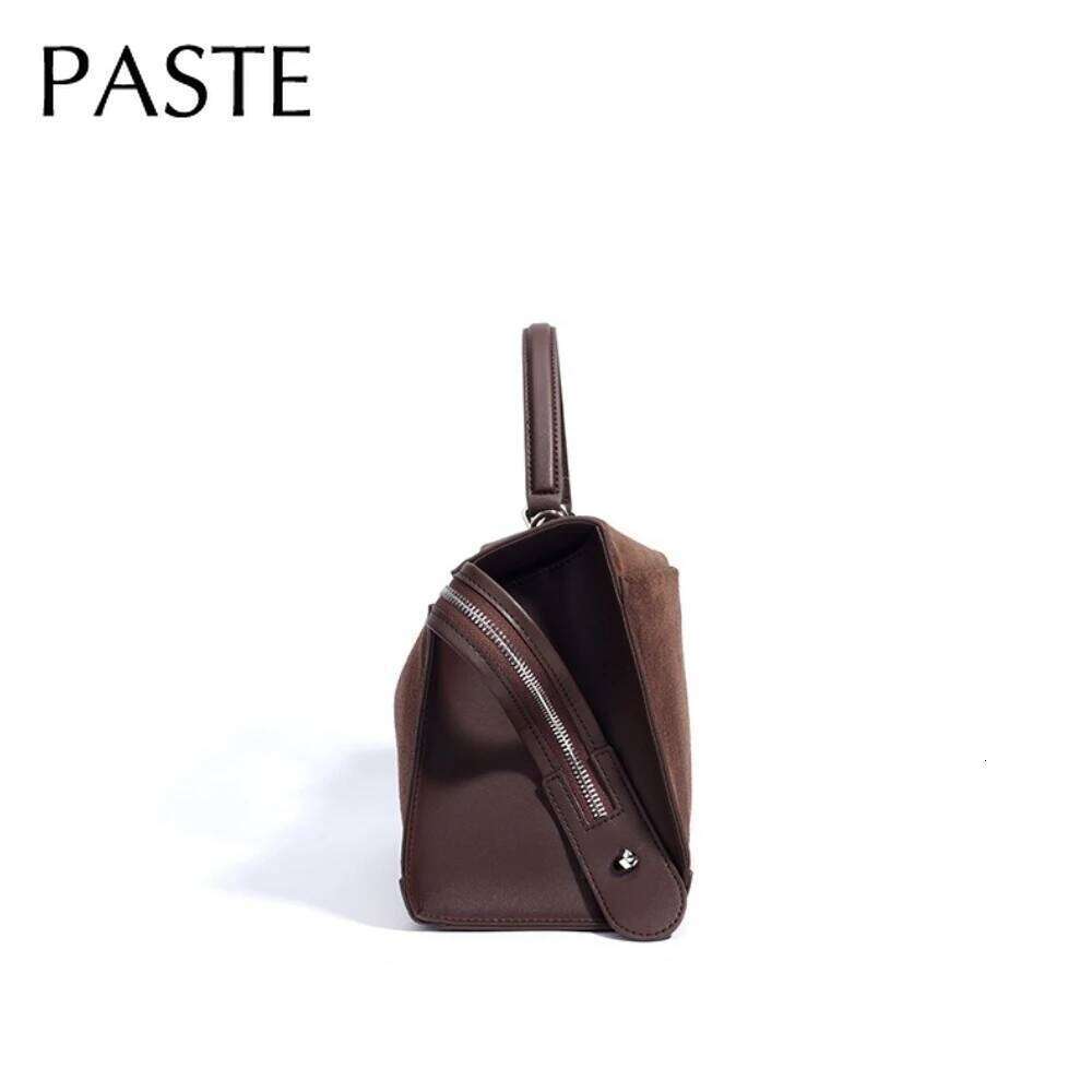 2025 Autumn Advanced Fashion Sense Coffee Color Commuting Ladies Tote Genuine Suede Leather Women Handbag Shoulder Bag 20250805