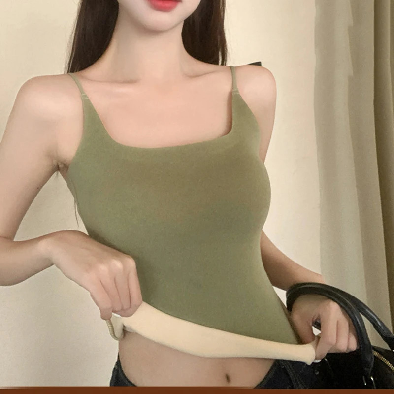 Women Solid Color Camisoles Vest Underwear Tank Tops Female Summer Sexy Strap Basic Sleeveless Camisole Tshirt 250807