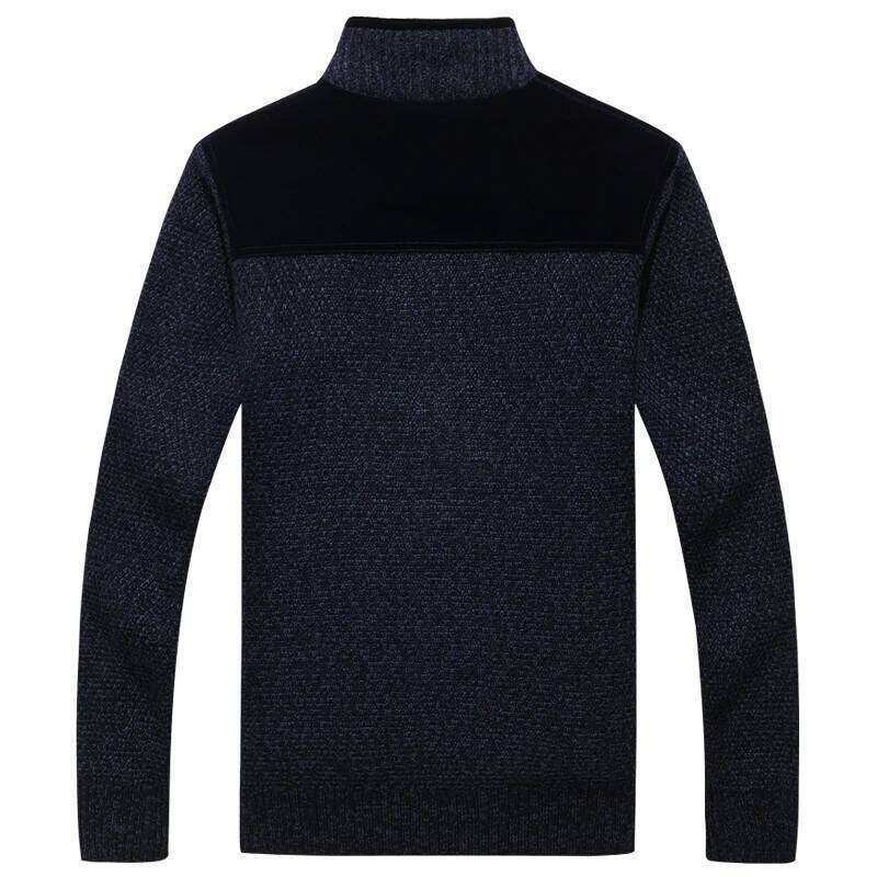 High Quality Sweaters With Zippers Thick Fleece Warm Black Casual Winter Men Cardigan Big Size XXXL