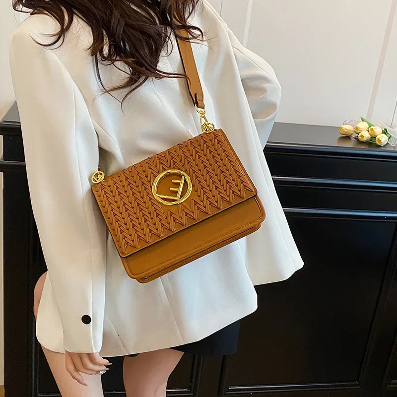 Womens Spring-Summer Woven Small Square Convertible Crossbody/Handheld Bag - Travel Essentials for Ladies 250807