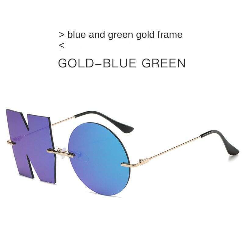 New No Fashion Trend Sunshade Mirror Metal Frameless Colorful Sunglasses Glasses