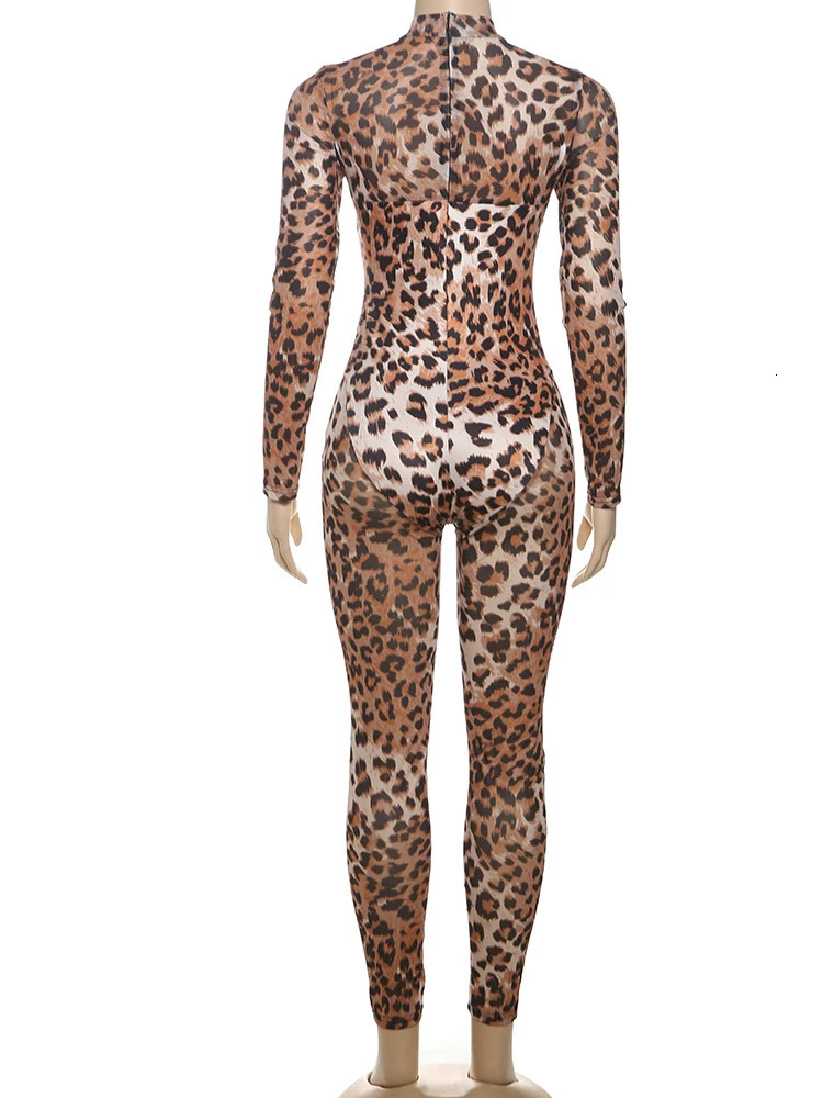 Weird Puss Leopard Print Jumpsuit Women Sexy See Through midnight full sleeve Hipster Fit Street Clubwear Party Workout Overalls 250807