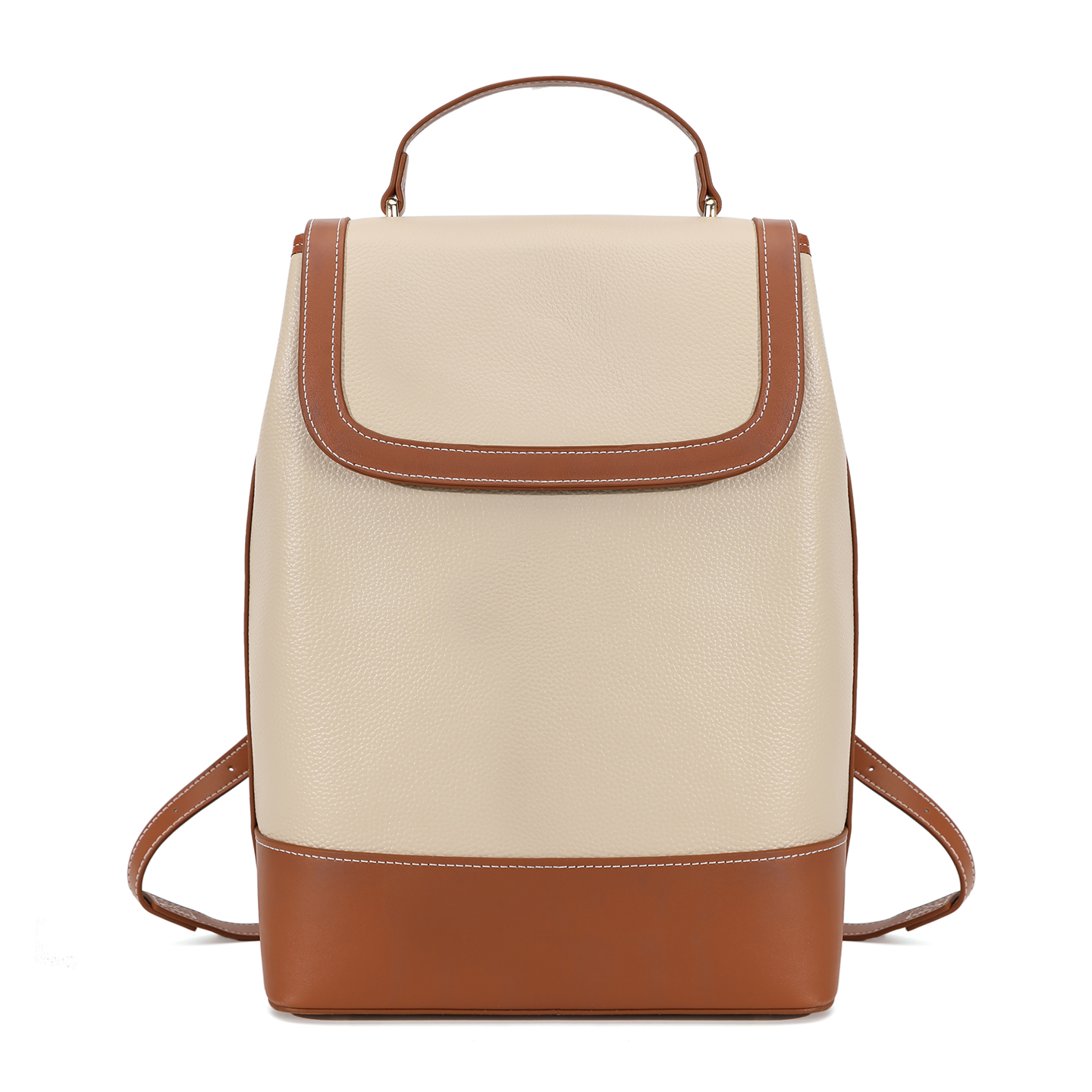 Real leather computer backpack for women's commuting, large capacity, high-end feel, niche backpack, new fashionable backpack for women