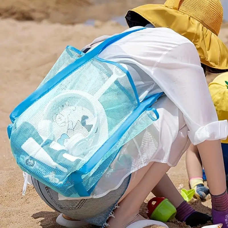 Summer Mesh Bag Hollow Out Large Capacity Shoulder Bags For Women Travel Beach Student Bookbag Shopping Back 250804