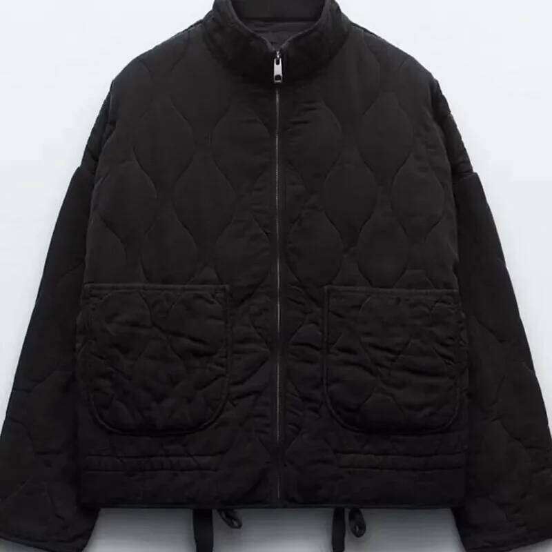 Designer Clothing 2025 Women's Parkas Cotton Coat 2025 New Winter Fashion Pocket Drawstring Warm Vintage Zipper Female Outerwear Overcoat Jacket