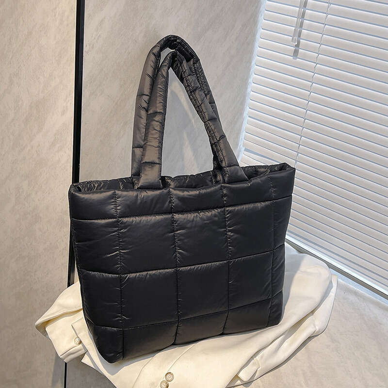 Shoulder Bag Light And Soft Bag Autumn Winter New Down Large Capacity Tote Korean Style Casual Cotton Fashionable Single Shoulder Handheld