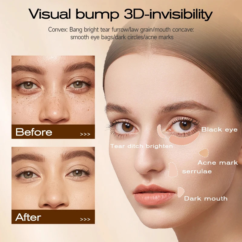 3-Color Corrective Concealer Contour Palette Long-Lasting Waterproof Moisturizing Covers Dark Circles And Spots 250730