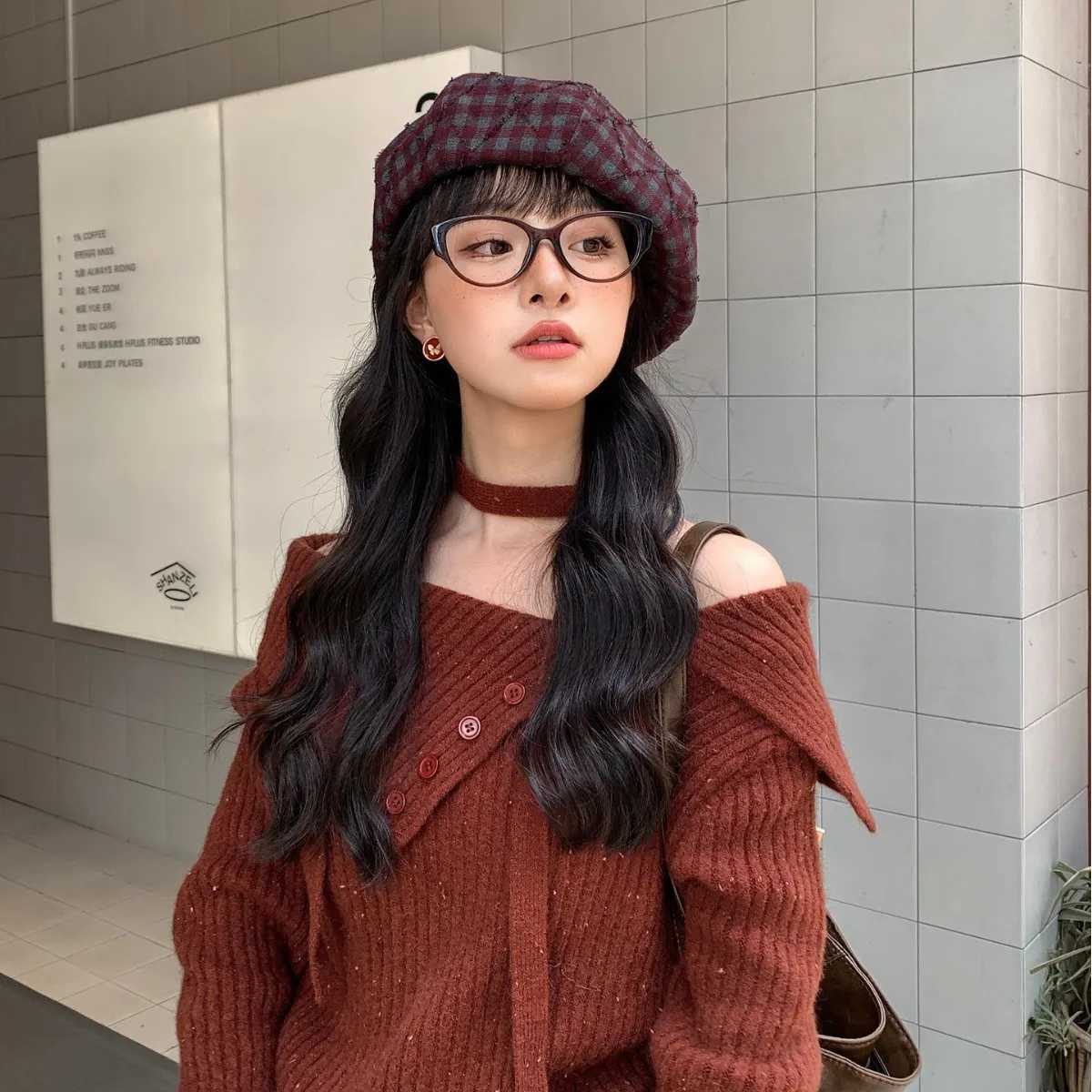 Womens Beret Hat Fashion La Outdoor Travel Plaid Painter Hat Unisex Adult Daily Vintage Autumn France Berets Hat XJ250807