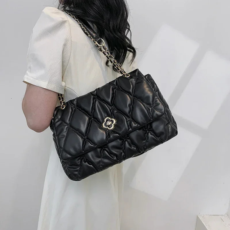 Handbags Women Bags Lady Green Quilted Shoulder Crossbody Bags Pu Leather Women Underarm Handbags 250807
