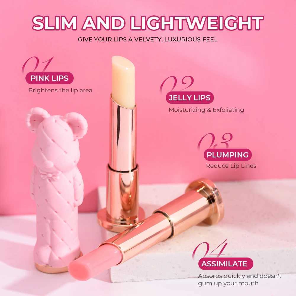 BEAUTY GLAZED Pink Bear Long Lasting Moisturizing Waterproof Natural Lip Balm Natural Formula Repairs Dry Lips MakeupXJ250807