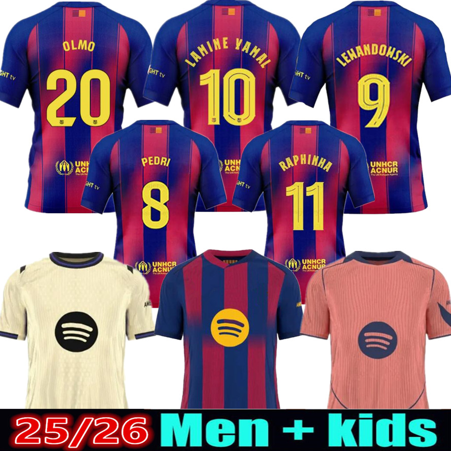 25 26 barcalonas soccer jerseys LAMINE YAMAL shirts LEWANDOWSKI PEDRI GAVI football maillot de foot camiseta futbol 2025 2026 barcelone men kids football kits
