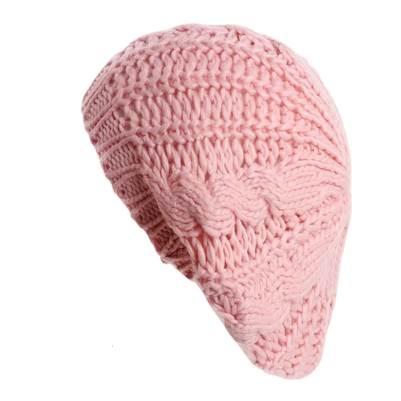 Winter Knitted Beanie Hat For Women Lady s Twist knitting Beret Winter Solid Skullies Beanies 250806
