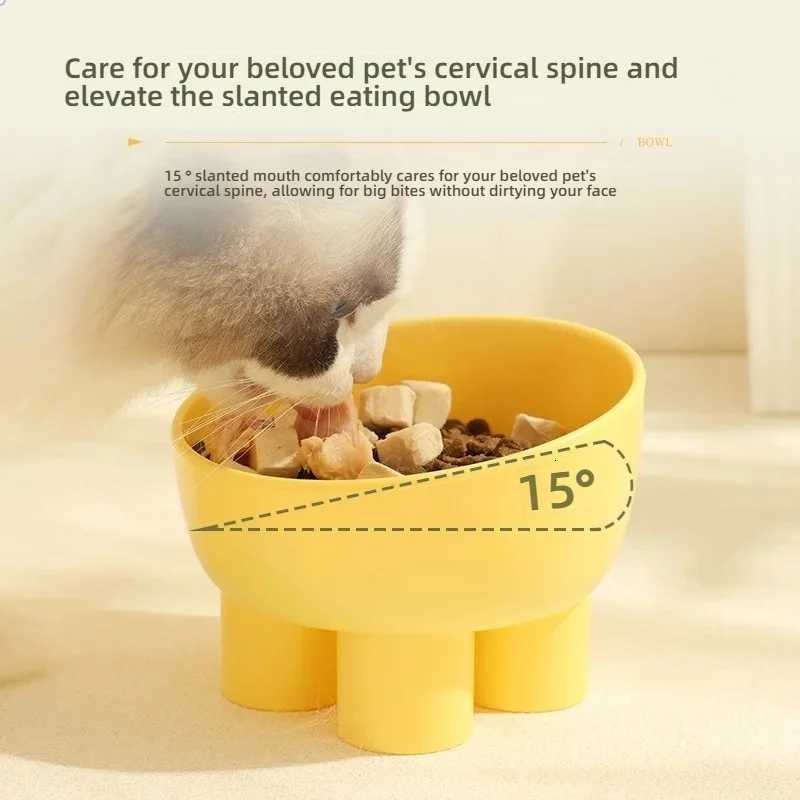 Macaron Elephant Leg Neck Protector Bowl Cat Food Basin Cat Bowl Anti-knock Pet Bowl Food Utensils Cat Food Bowl Y250806