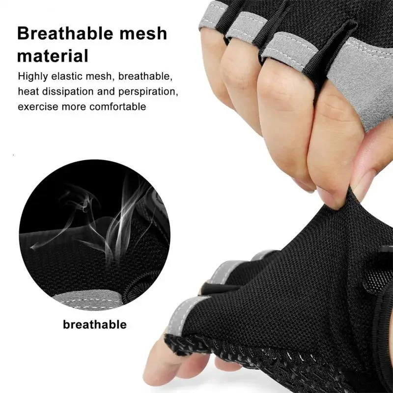 Half Finger Cycling Gloves Men Women Anti Slip Shock Breathable Summer Bicycle Fingerless Sports Gym Training Bike y250729
