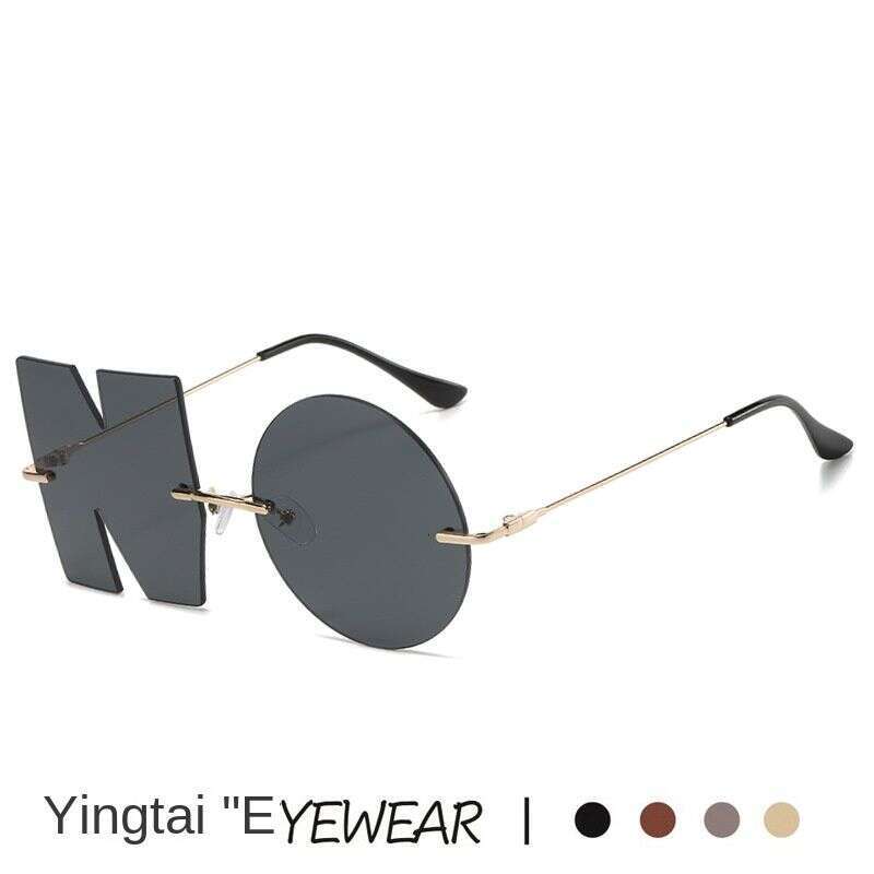 New No Fashion Trend Sunshade Mirror Metal Frameless Colorful Sunglasses Glasses