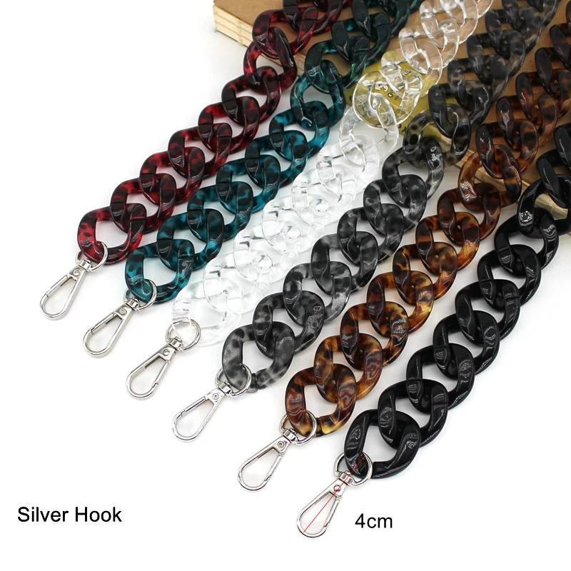 1PCS 44cm 60cm long 3.4cm Width Detachable Replacement Shoulder Strap Bag DIY Acrylic Resin Handbag Chain Plastic Strap 6 color 250807