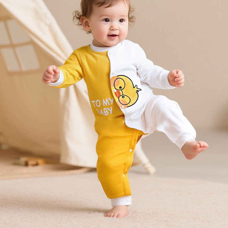 Baby All-Cotton Four Seasons Bodysuit with Snap Buttons