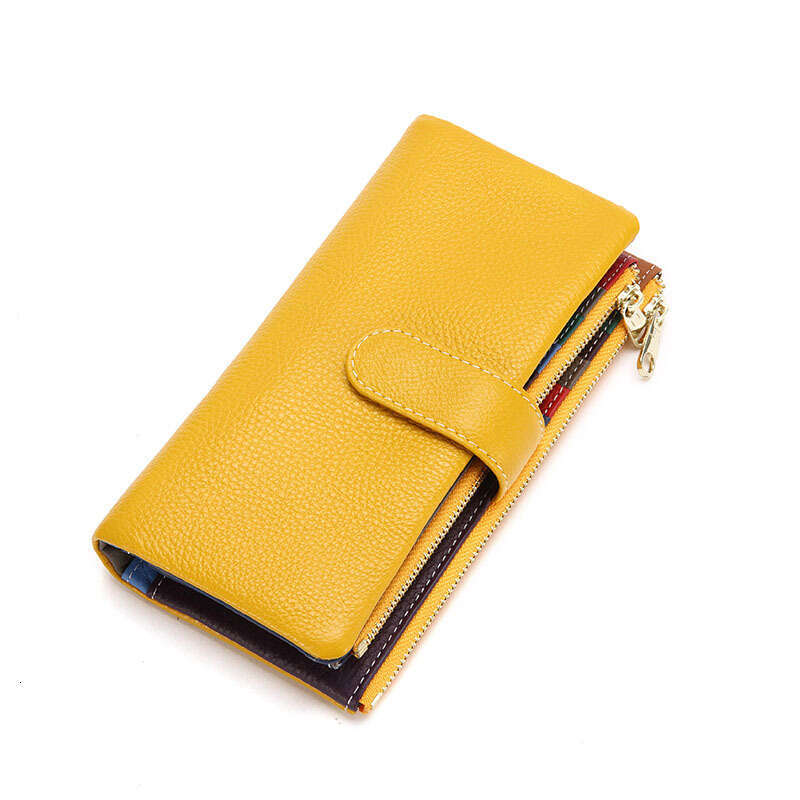 Wallet Long Zipper Japanese and Korean Style Multi-Card Slot Soft Cowhide Phone Bag Women's Purse B5 B5