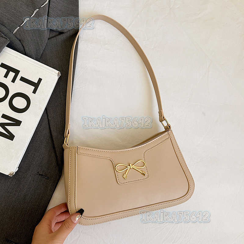 2024 Winter New Bowknot Single Shoulder Bag Zipper Simple Commuting Style Versatile Fashion Bag High-end H250806