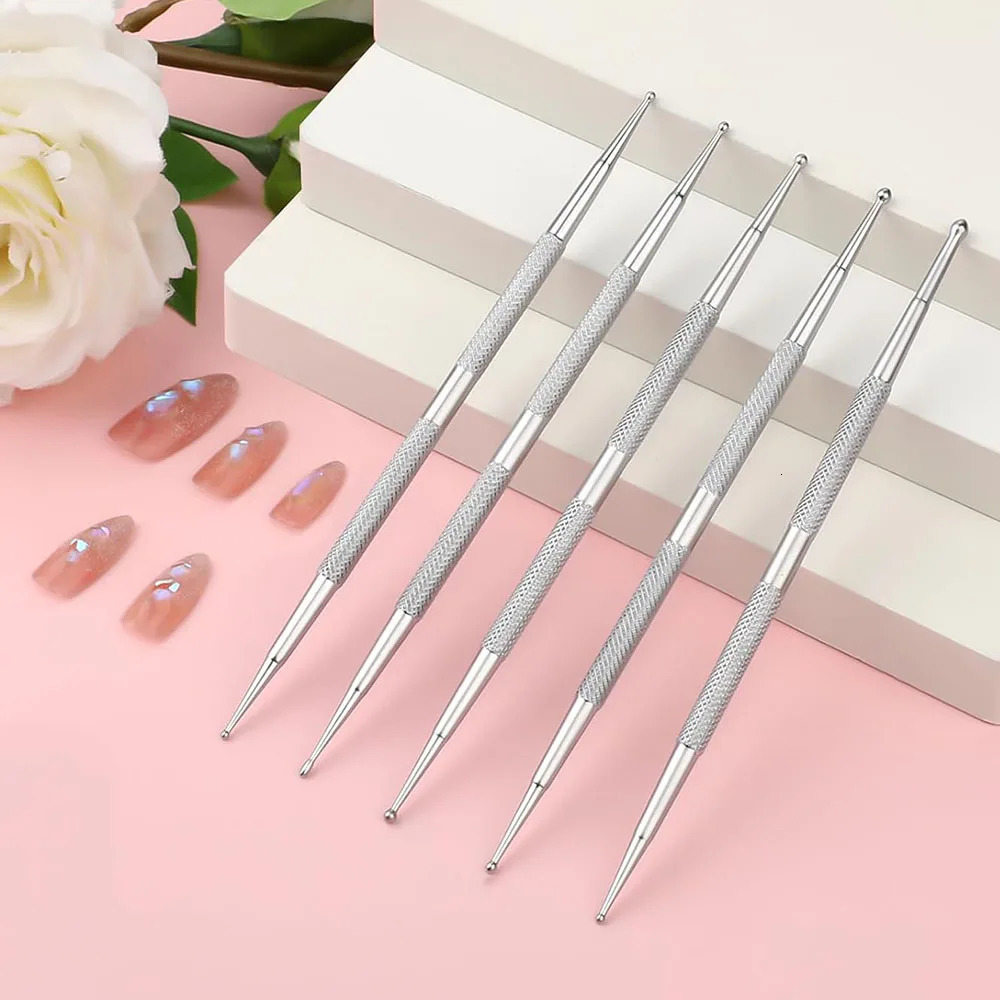5Pcs Nail Dotting Pen Tool 2 Way Nail Art Dotting Pen Stainless Steel Nail Painting Pen Manicure Embossing Tracing Professional 250805