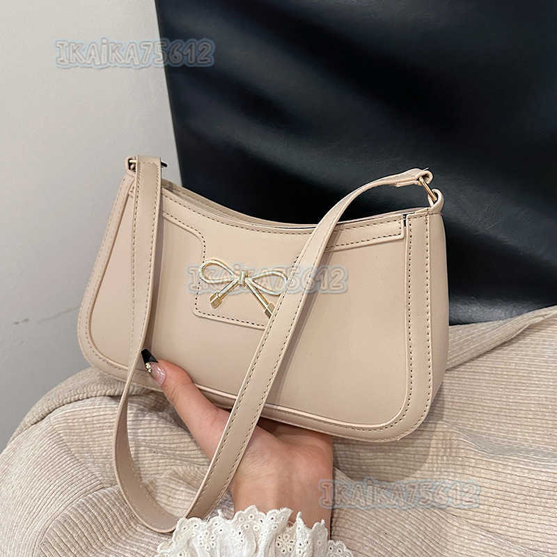 2024 Winter New Bowknot Single Shoulder Bag Zipper Simple Commuting Style Versatile Fashion Bag High-end H250806