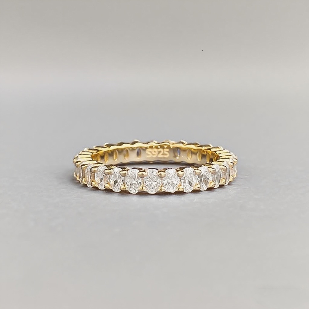 Hui Zhi Wing Jewelry New S Silver Four-Prong Inlaid 9*13mm Pigeon Egg mond Ring Proposal Engagement Gift for Girlfriend