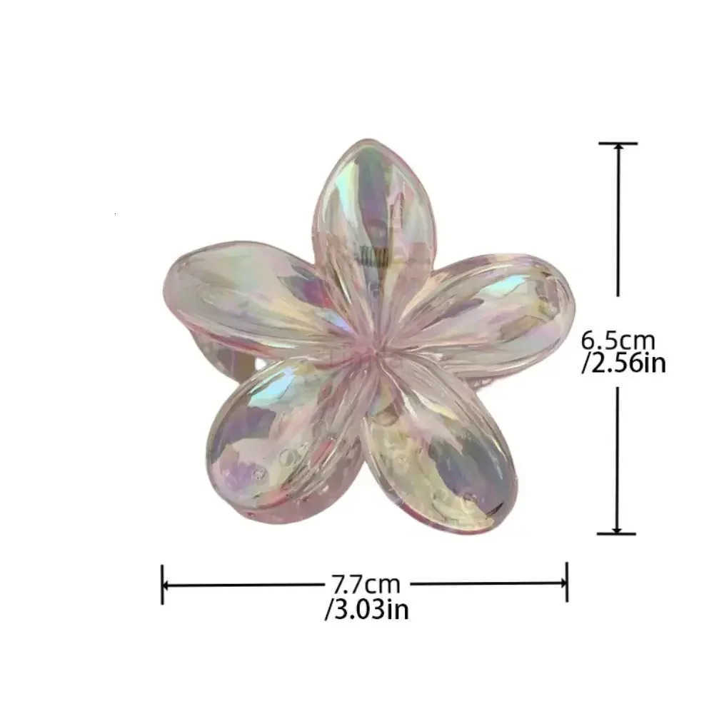 Hairpin Flower Hair Clip Cute Grab Clip Plastic Large Hair Claw Beach Headwear Hair Accessories Transparent Hair Clip Female U250807