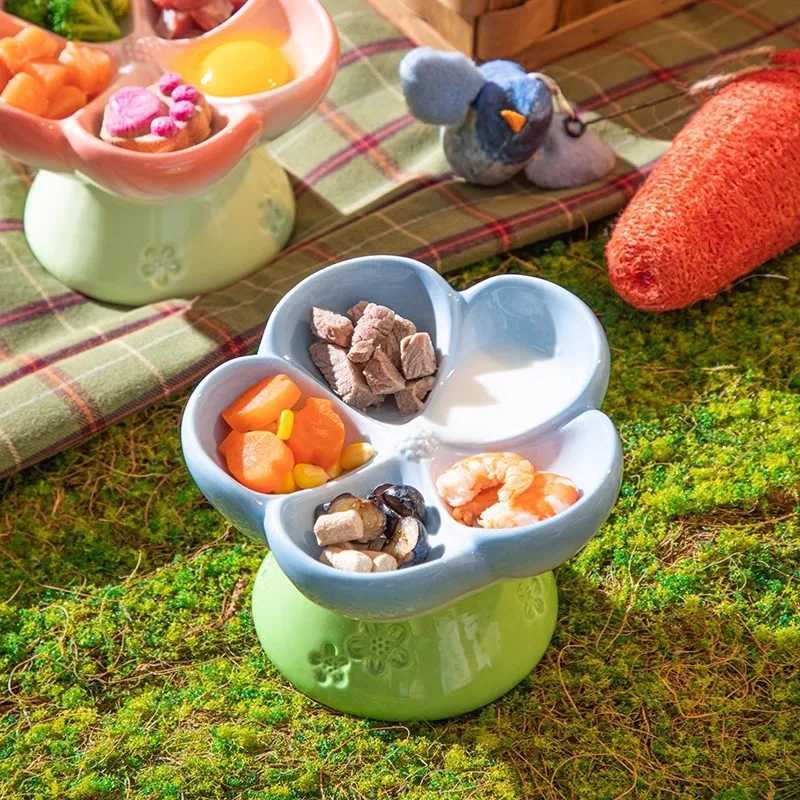 Cute Ceramic Elevated Cat Bowl Anti Vomiting Raised Cat Feeder Pet Supplies Accessories Dog Cat Pet Bowl Y250806