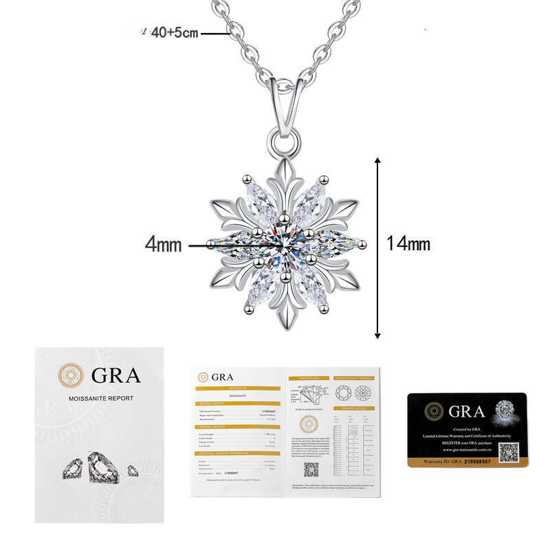 Moissanite S Sterling Sier Romantic Snowflake Necklace Fashionable Light 2025 New Style Elegant Collarbone Chain for Women
