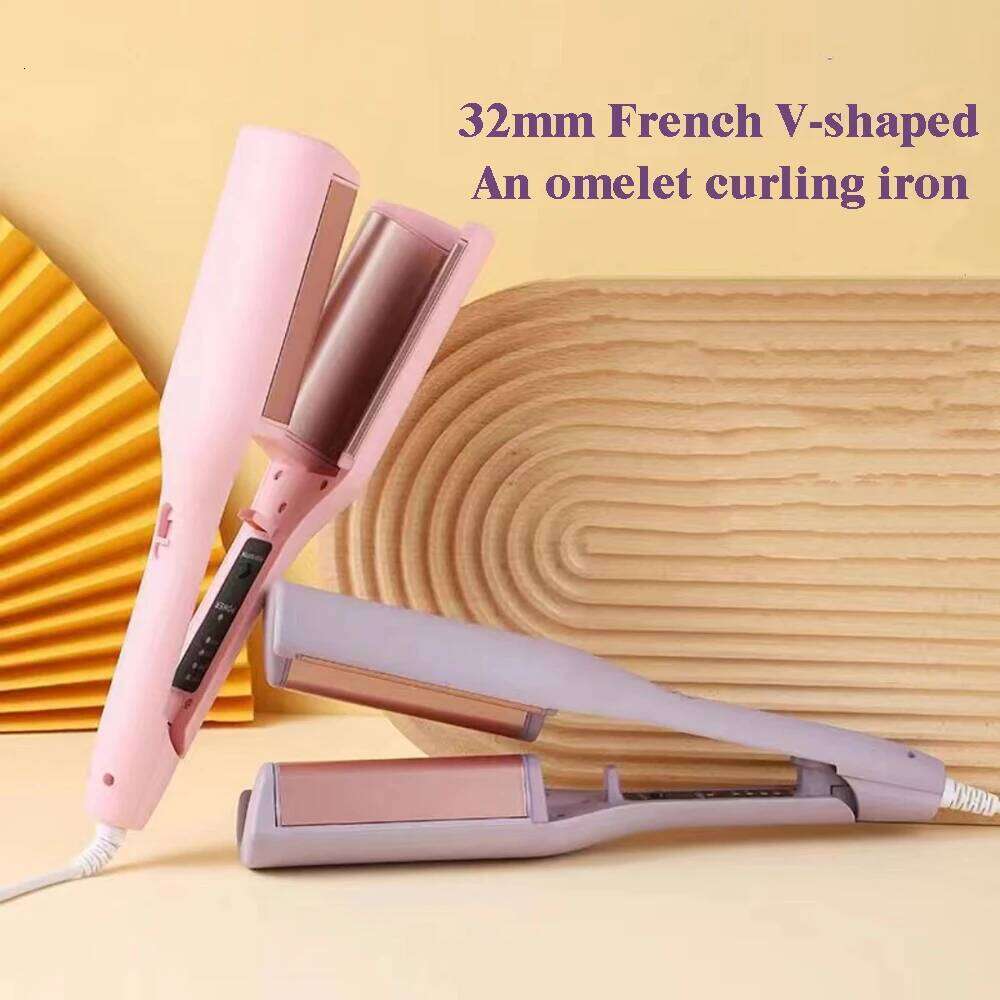 32Mm Electric Iron Curling Tool Egg Roll Lasting French Styling Deep Wave Hair Curler 4 Temperature Adjustable