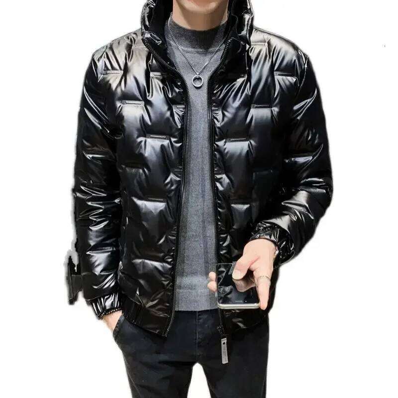 Men's Down Jacket Glossy Male Padded Coats Short Parkas Collared Padding Winter Outerwears Fashion 2024 Promotion Hot Outer