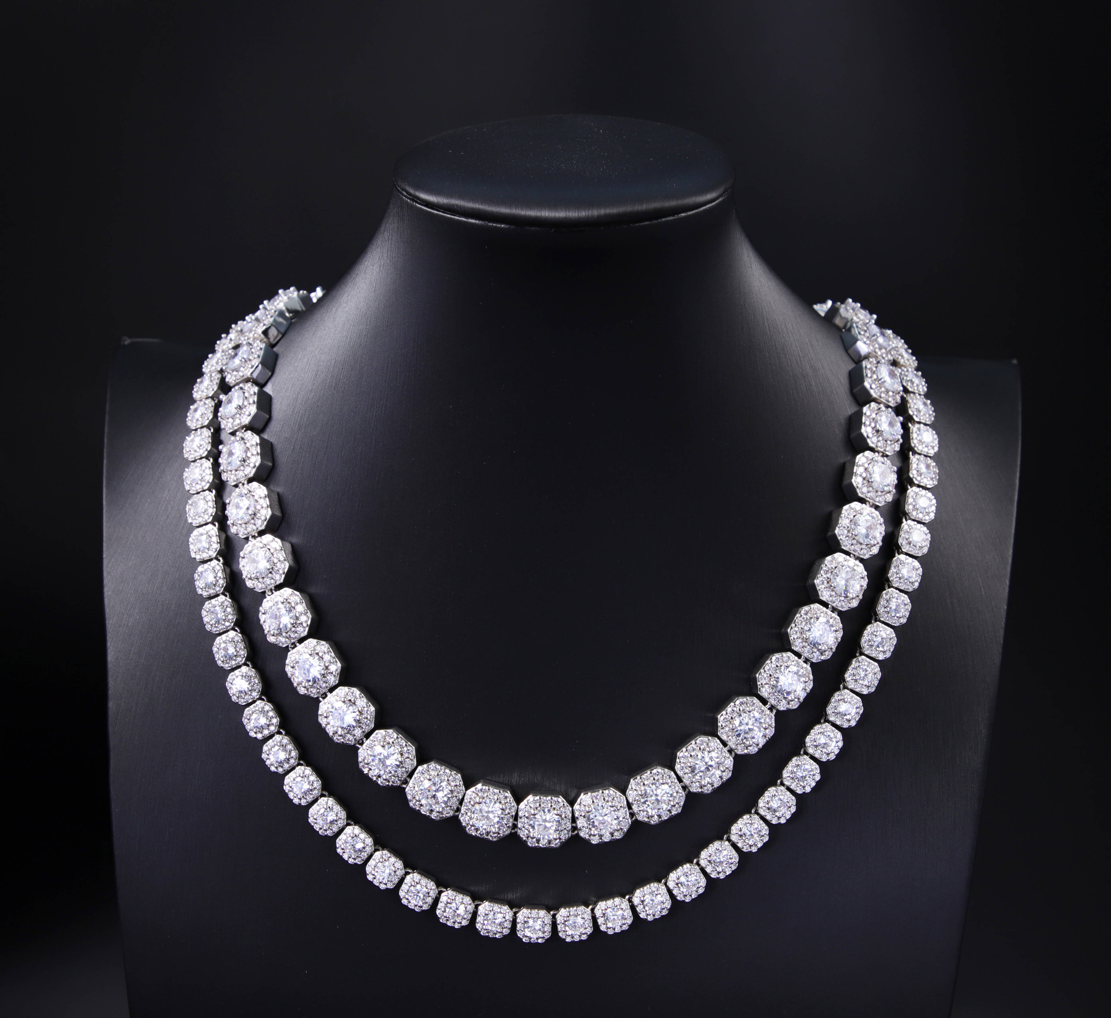 10mm Wide Cluster Tennis Chain VVS Diamond Link D GRA Moissanite 925 Sterling Silver Gold Plate Fine Jewelry Bracelets