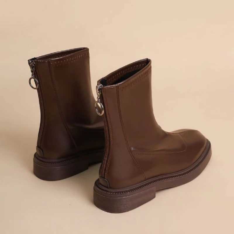 2022 Winter New Thick Soled Boots Womens Back Zipper Warm Shoes Comfortable and Versatile Winter Boots for Women XJ250807