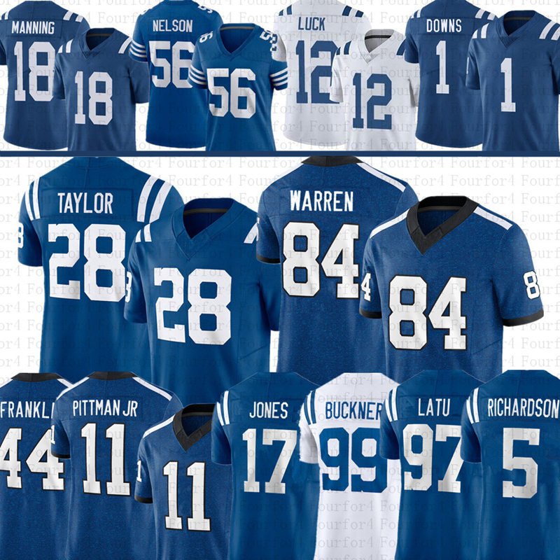 Tyler Warren Anthony Richardson Football Jersey Jonathan Taylor Riley Leonard Josh Downs Nelson Michael Pittman Jr Laiatu Latu Daniel Jones DJ Giddens