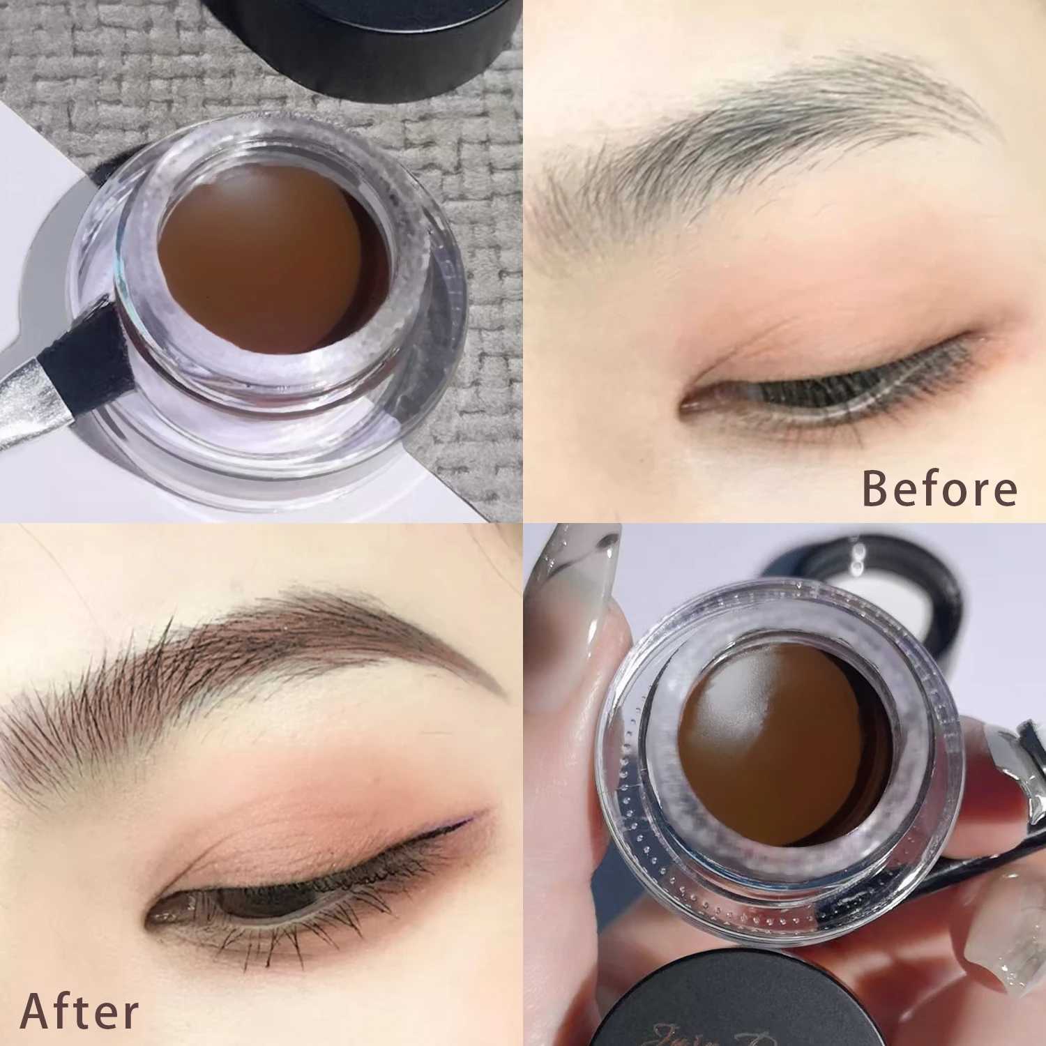 Makeup Dye Eyebrow Cream Waterproof Non-Smudge Dye Lasting Three-Dimensional Eyebrow Cream Eyebrow Cream + Brush W250807