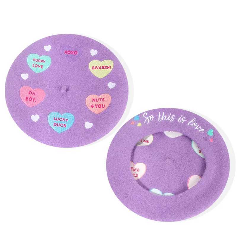 2022 Wool Beret autumn and winter embroidery fashion all-match woolen beret painter hat letter female beret hat XJ250807