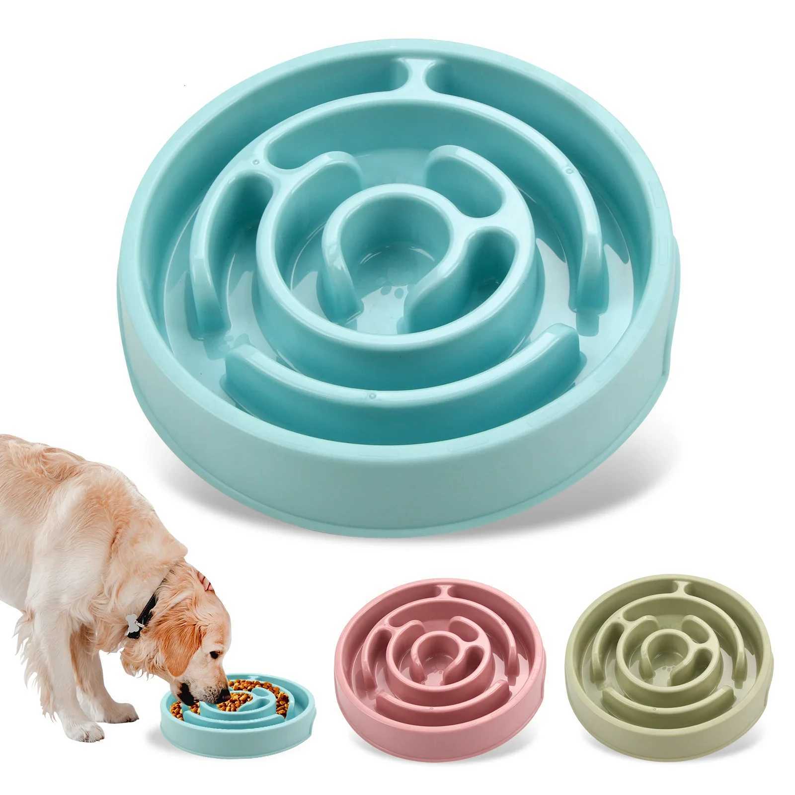 Pet Dog Slow Feeder Bowl Fun Non Slip Anti-Gulping Slower Food Feeding Dishes Eco Dog Bowl for Large Medium Small Dogs Puppy Y250806