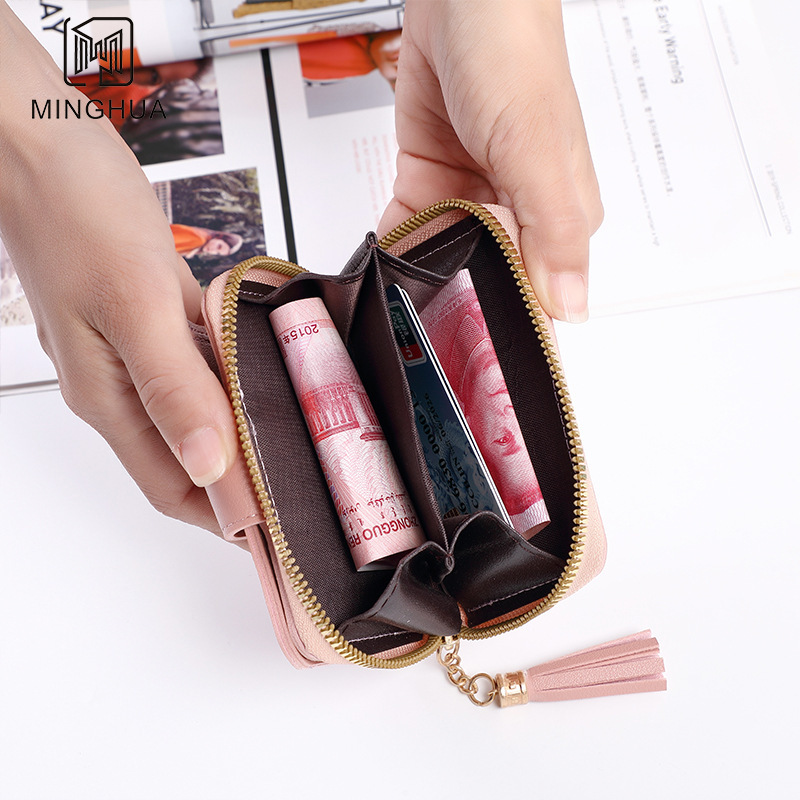 Free Shipping Designer Luxury New Women's Wallet Short Solid Color Card Holder Simple Button Small Coin Purse Casual Handbag