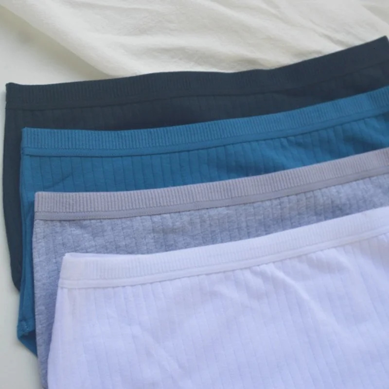 5PcsSet High Rise Cotton Pantie Sexy Lingerie Solid Color Briefs Female Seamless Underwear Comfort Intimates 250807