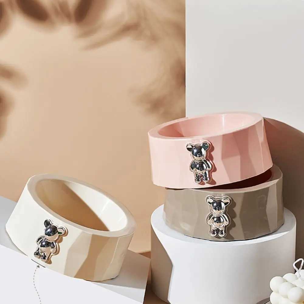 Anti Knock Stainless Steel Bear Pet Bowl Detachable with Non-Slip Pad Cat Feeder Double Anti Tipping Pet Feeding Basin Dogs Cats Y250806