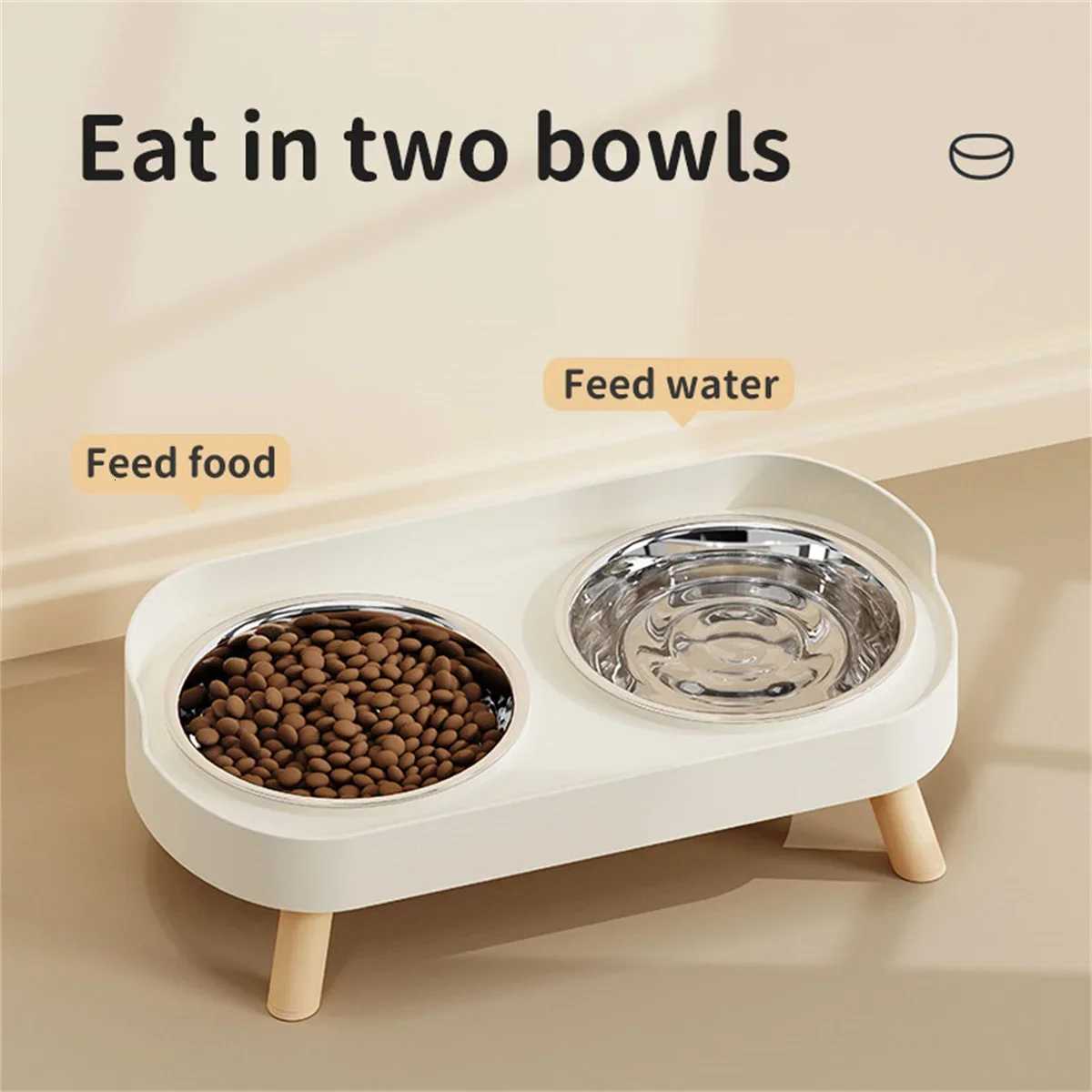 Cat Bowl Anti-knock Stainless Steel Double Bowl Dog Bowl Cat Bowl Food Bowl Anti-splash Food Bowl Cat Water Bowl Y250806