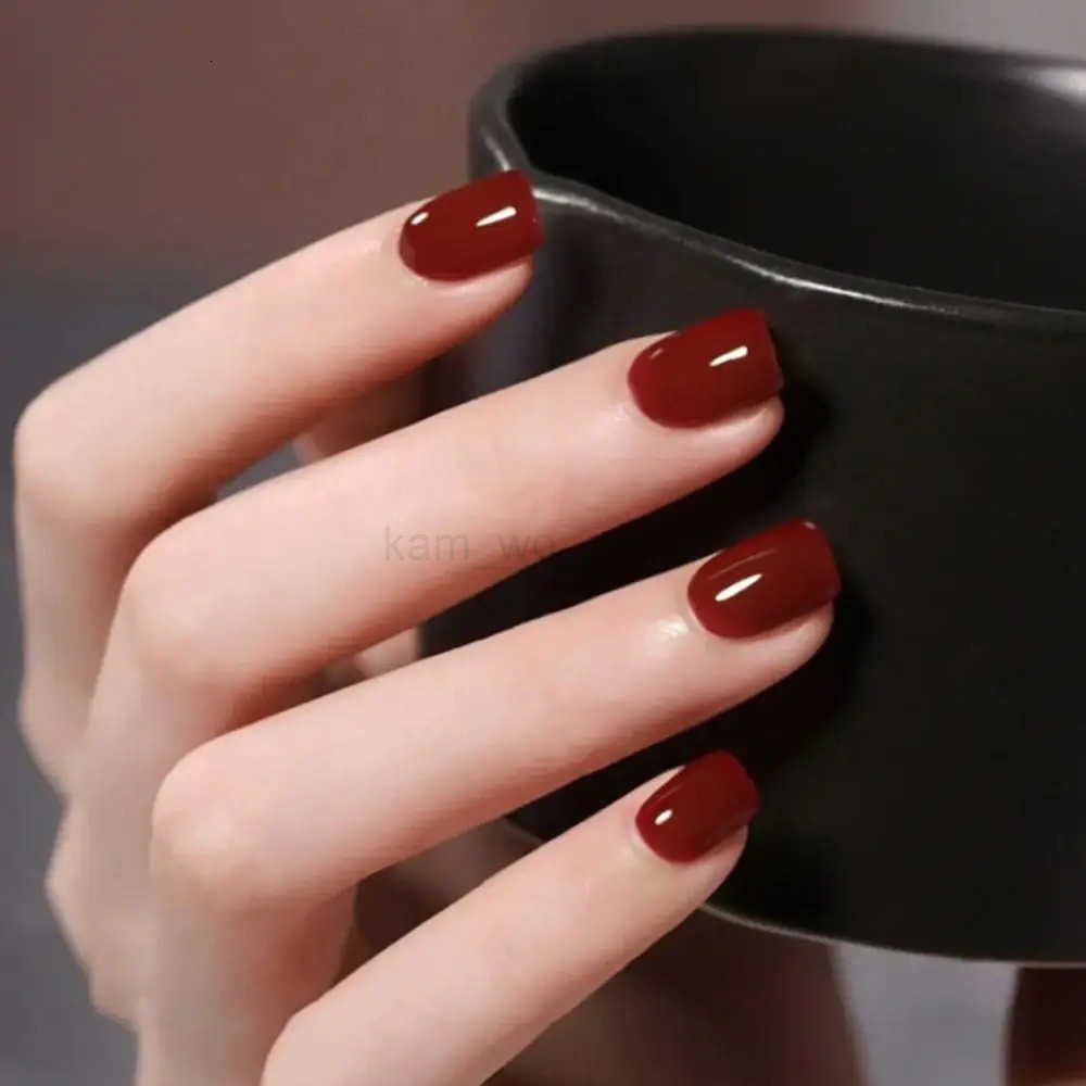 24pcs Short False Nails Simple White French Full Cover Fake Nails Detachable Press on Nail Tips Faux Fingernail M250807