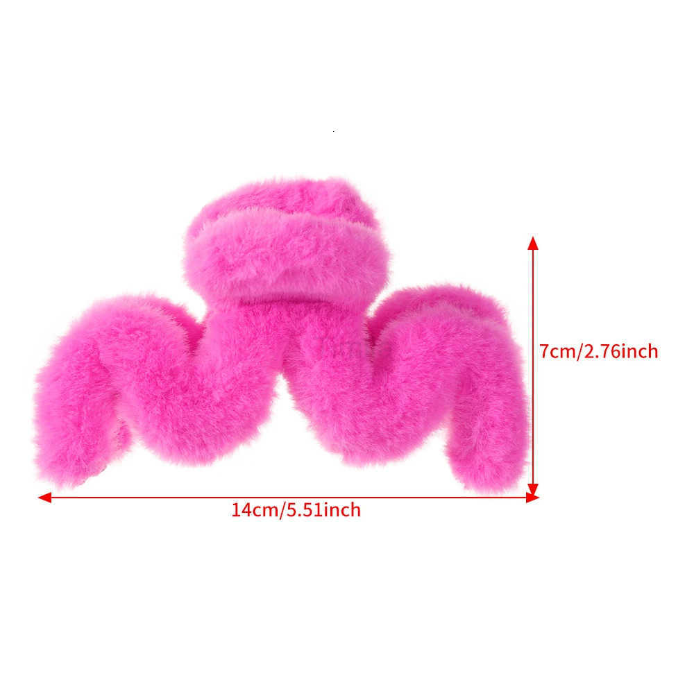 14cm Large Hair Claw Fashion Plush Big Crab Hair Clip For Women Back Clip For Thick Hair Cute Plush Ponytail Hair Accessories U250807