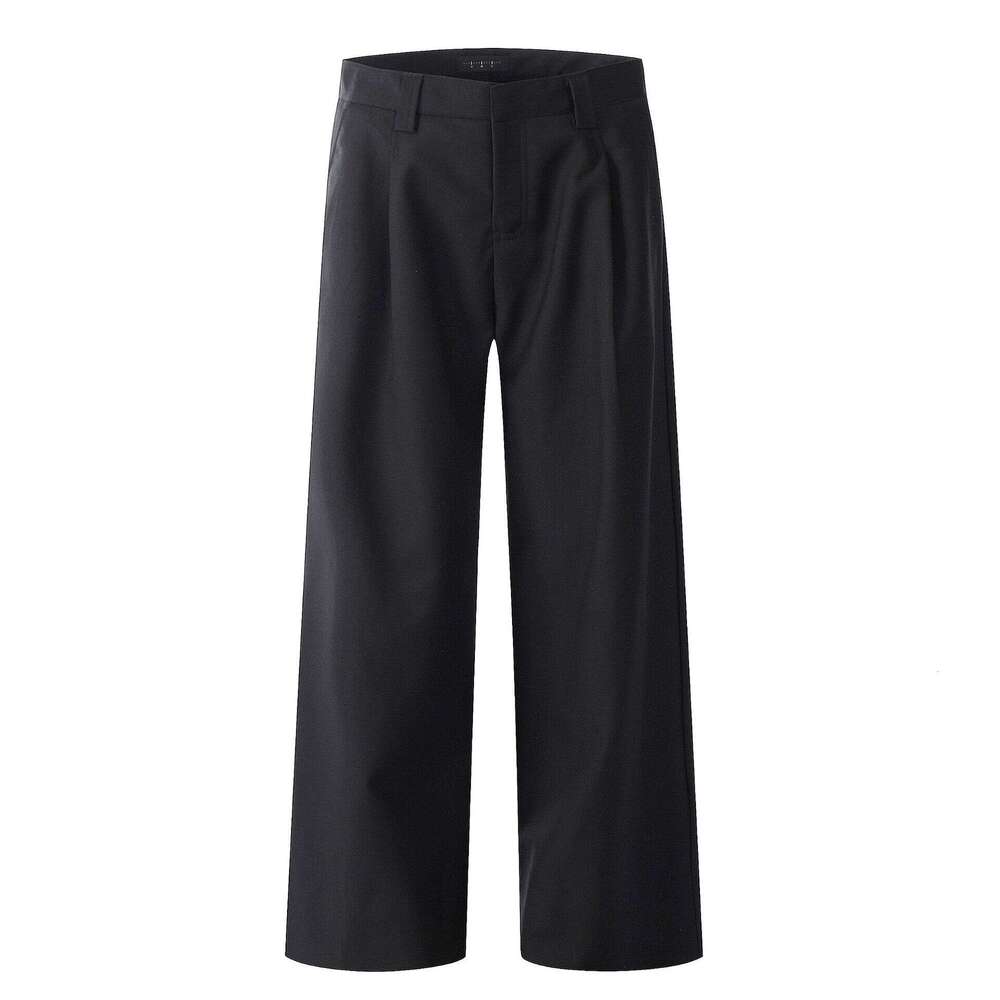 11Kn American Style Old Money Straight-Leg Trousers For Men And Women, Draped Wide-Leg A-Line Slimming Loose Simple Casual Long Pants B5