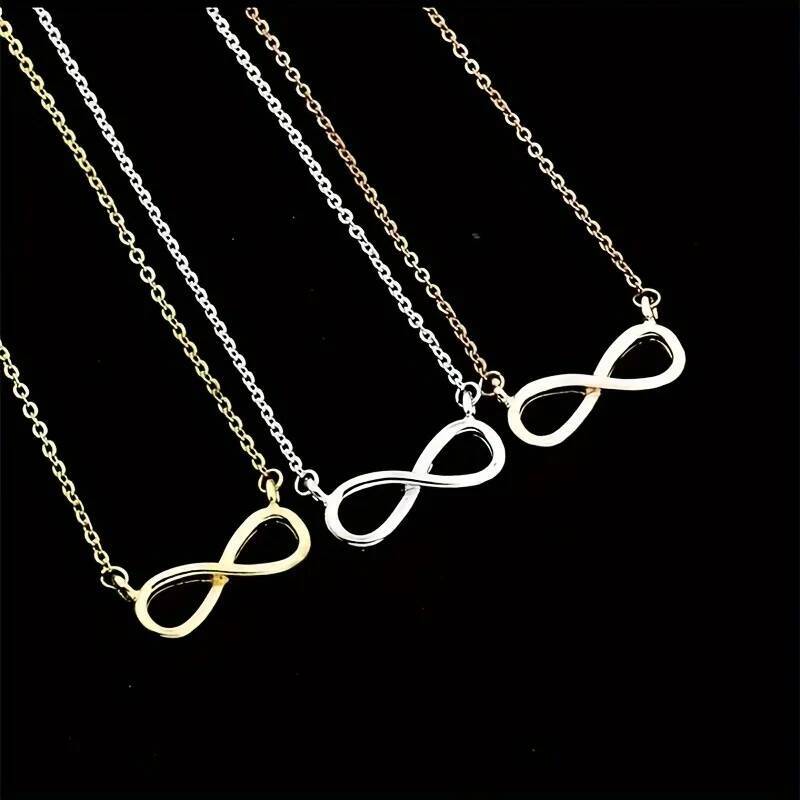 Fashion 8-word Shaped Charm Infinity Symbol Titanium Steel Pendant Necklace Christmas Birthday Gift Jewelry for Women
