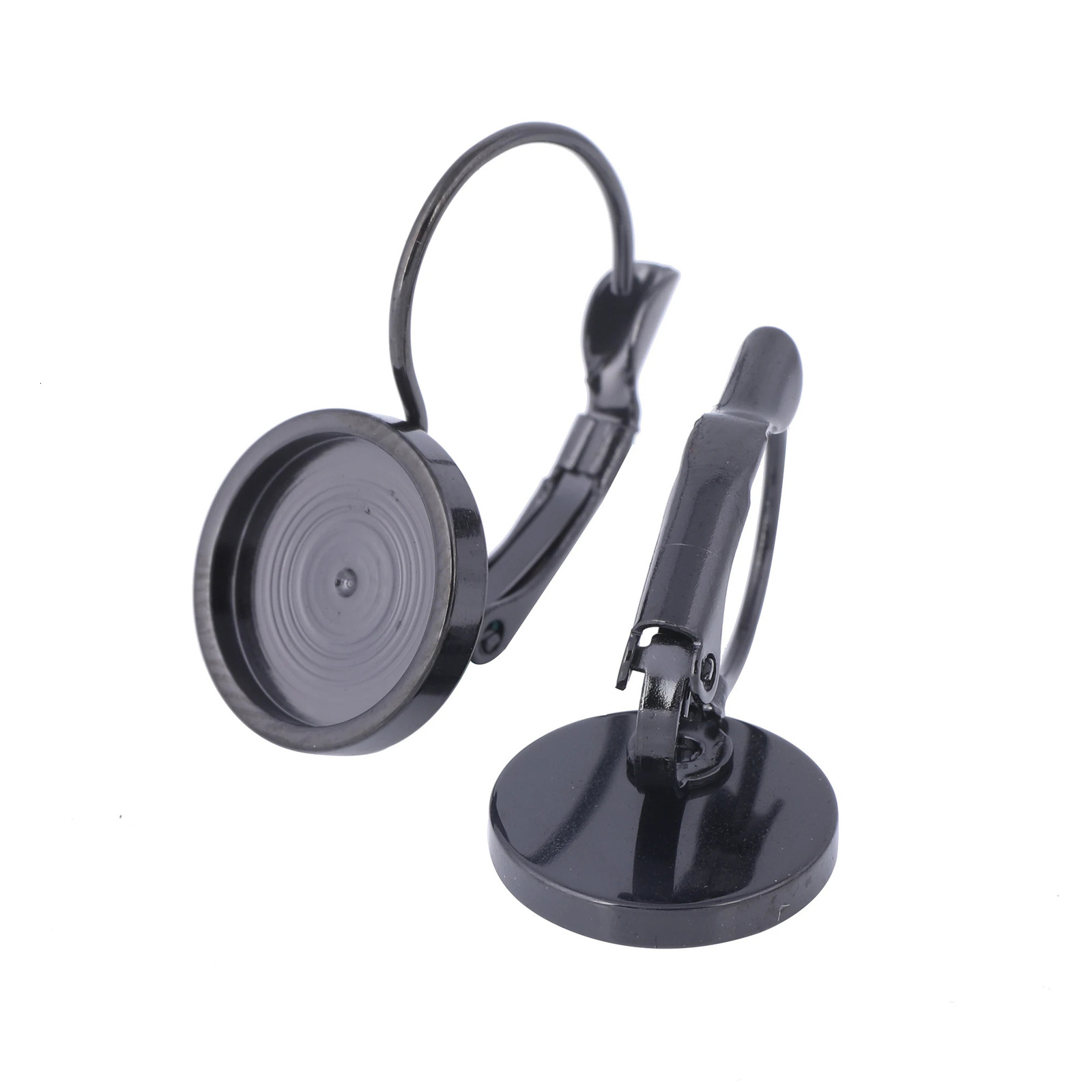 onwear 10pcs Fit 8mm 10mm 12mm cabochon earring base settings stainless steel lever back bezel blanks diy jewelry findings 250804