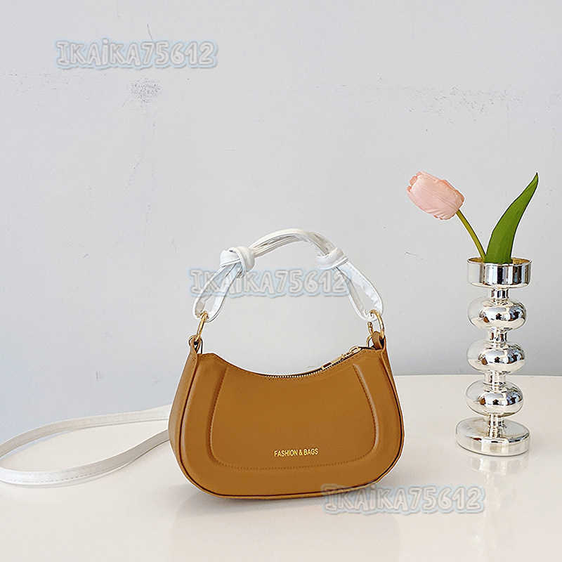 Trendy Fashion Versatile Popular Solid Color Knotted Handbag 2023 Autumn Winter New Style Crossbody Bag for Women H250806